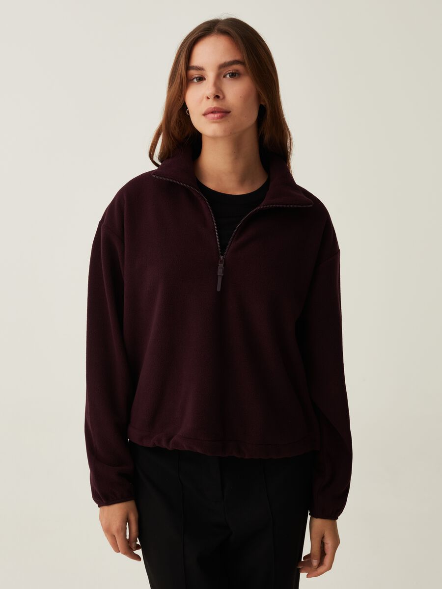 Half-zip sweatshirt in fleece_0