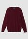 Burgundy viscose-blend crew-neck jumper, regular fit_3