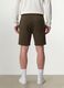 Green cotton-blend shorts with elasticated waistband, regular fit_3