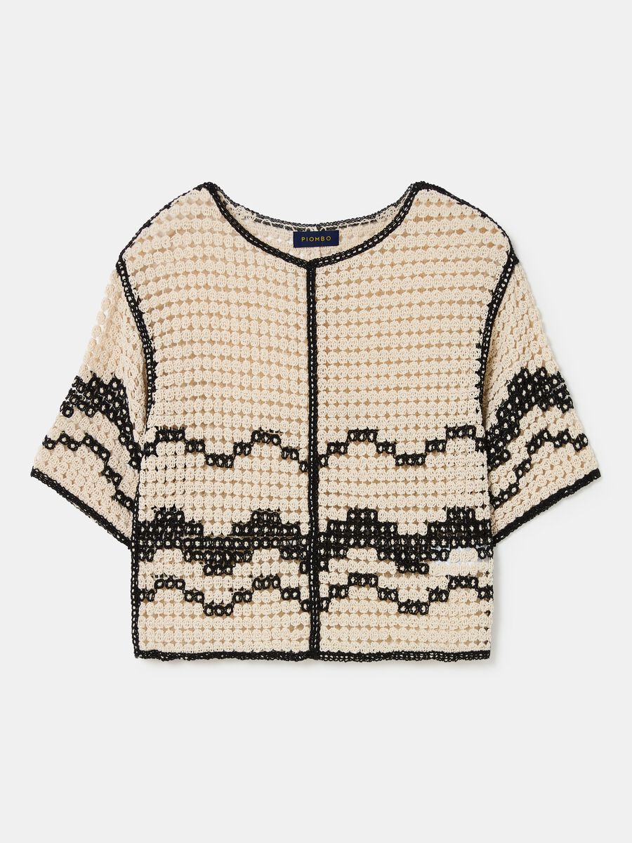 Crochet top with wavy motif_3