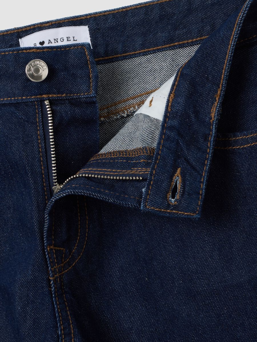 Blue denim wide-leg jeans in pure cotton_6