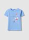 T-shirt in puro cotone azzurra da bimba regular fit con farfalle_0