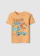 Orange pure cotton child's T-shirt with skater print, regular fit_0