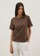 Brown pure cotton short-sleeve T-shirt_0
