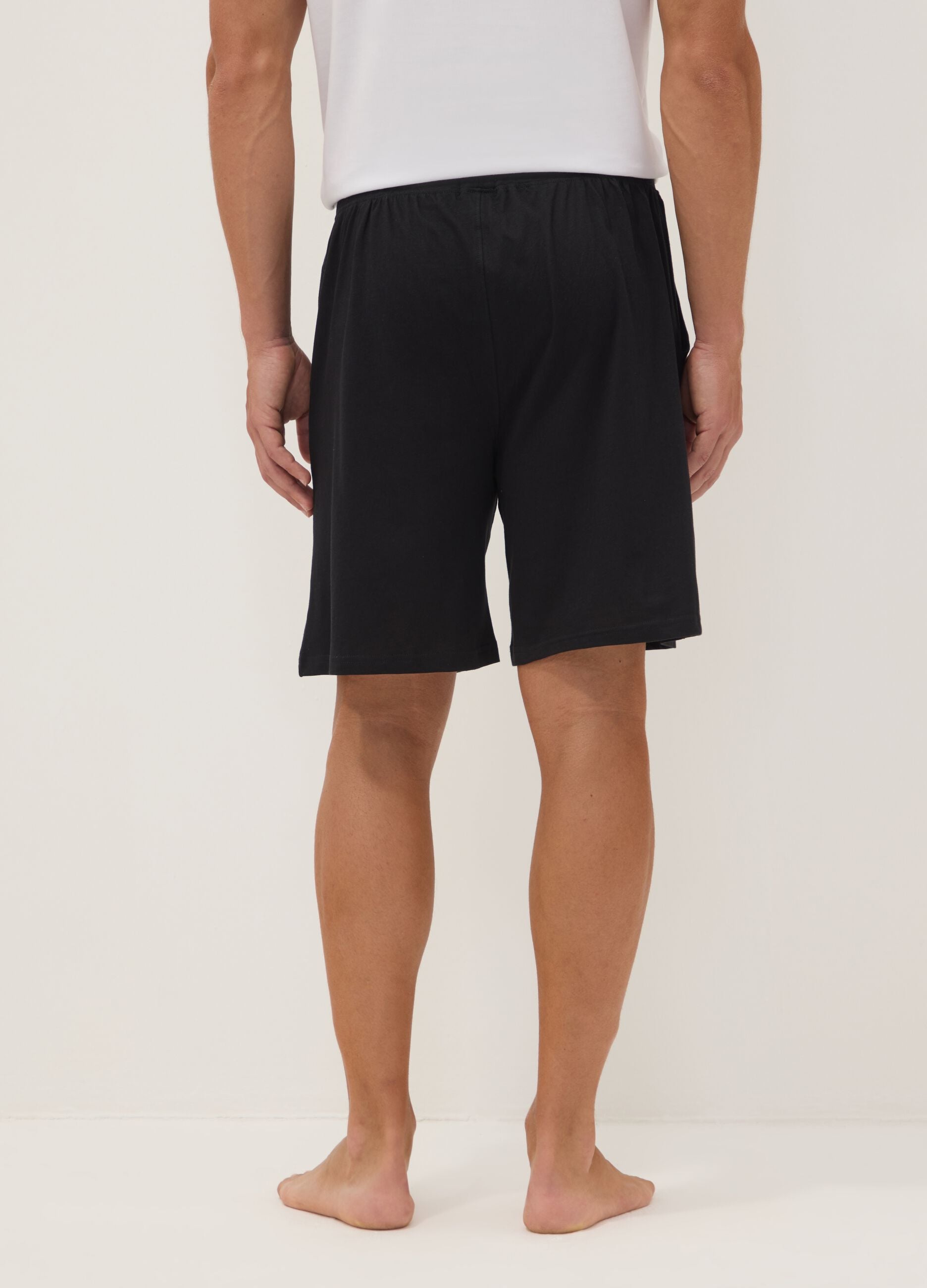 Schwarze Pyjama-Shorts aus Bio-Baumwolle