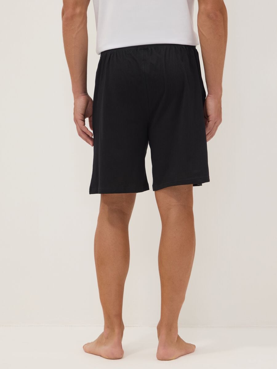 Schwarze Pyjama-Shorts aus Bio-Baumwolle_2