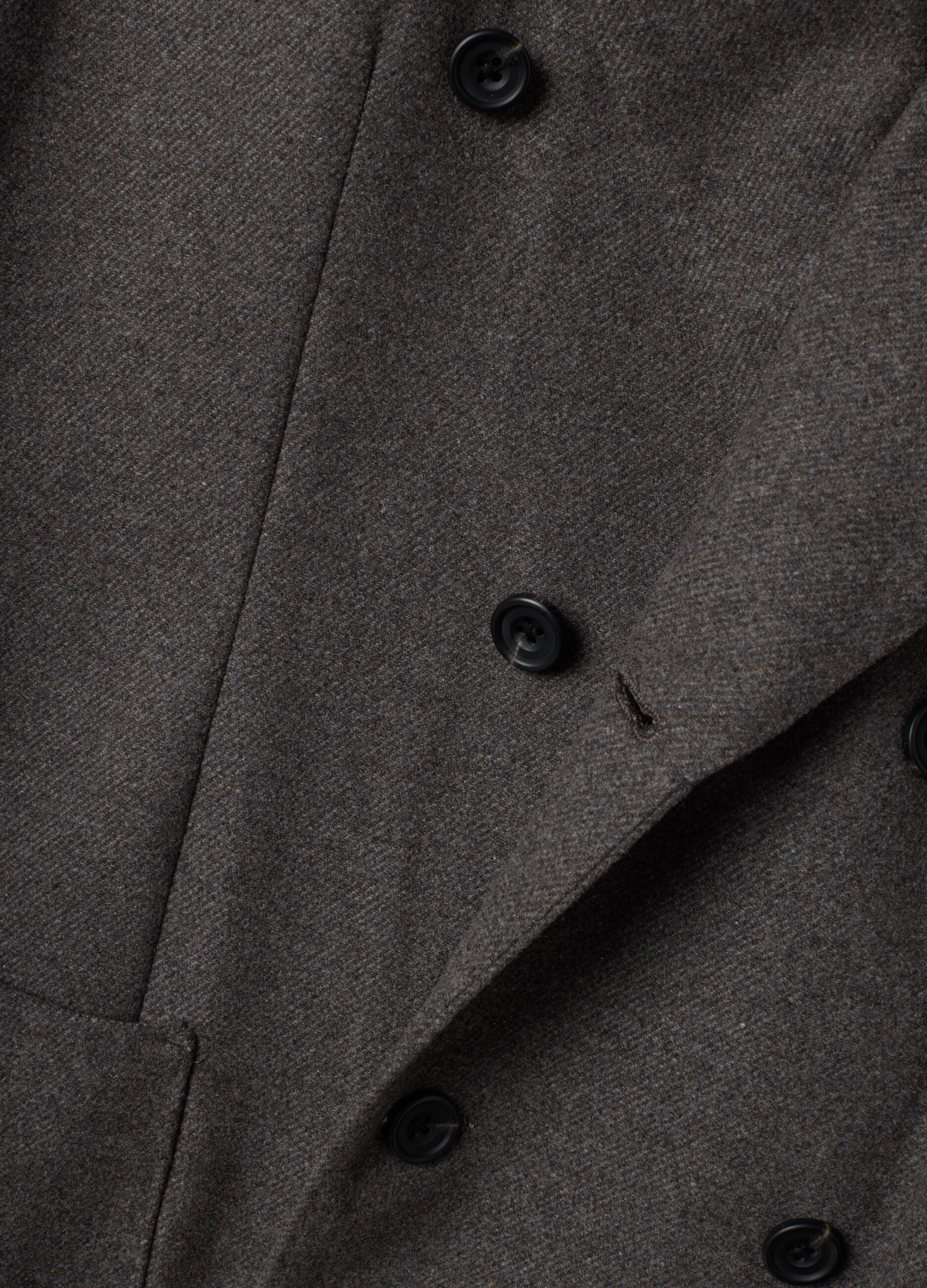 Blazer grigio taupe in flanella di misto lana e viscosa regular fit