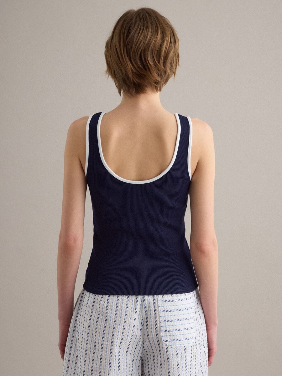 Blaues Tanktop aus reiner Baumwolle_3