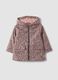 Rosa wattierte Jacke mit Kapuze und Animal-Print f&uuml;r M&auml;dchen_0