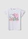 T-shirt in cotone elasticizzato bianco da bambina con Hello Kitty_0
