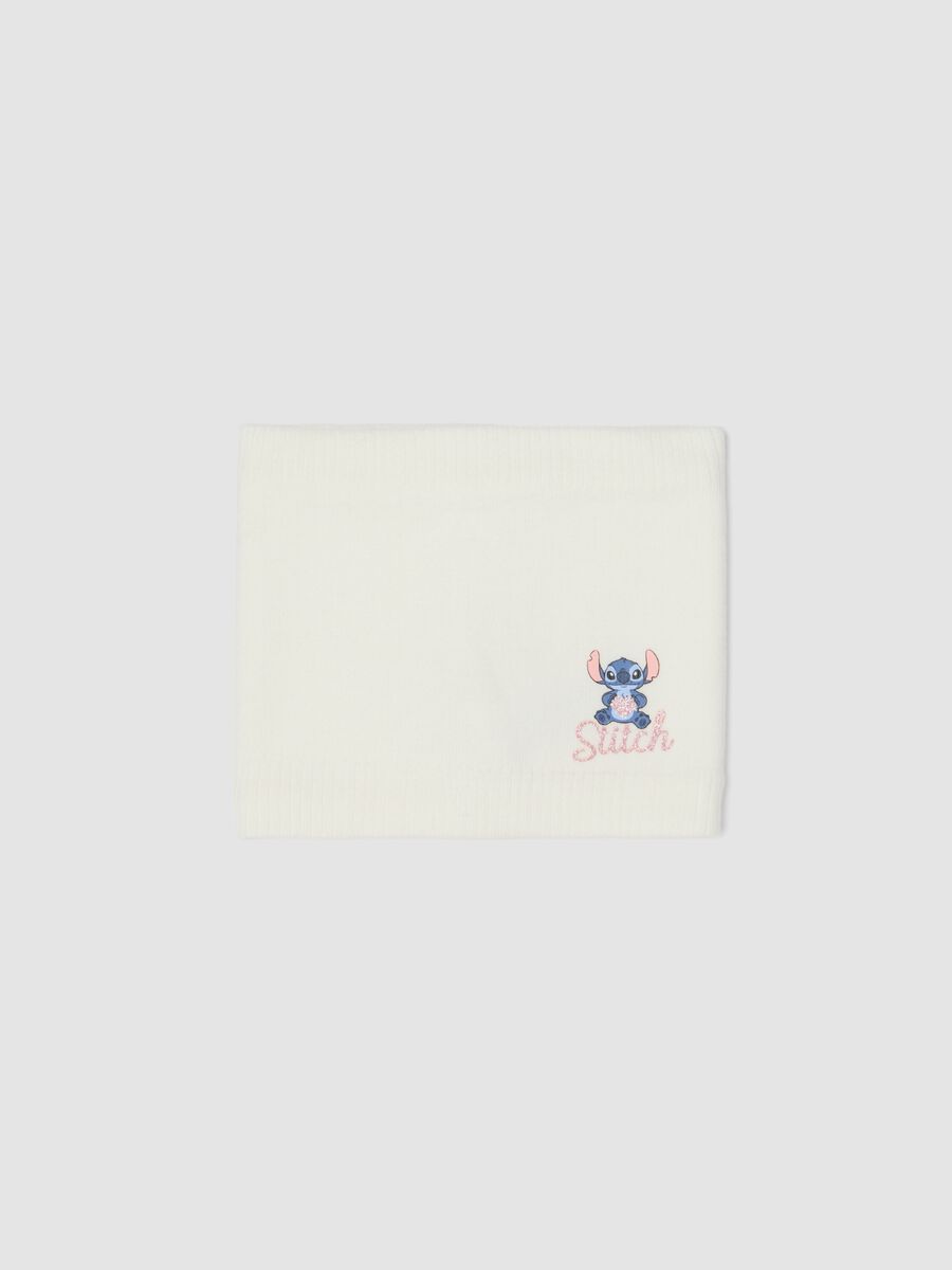 Weisser Schal mit Stitch-Print_0