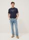 Blaues T-Shirt aus reiner Baumwolle mit Frontprint, Regular Fit_1