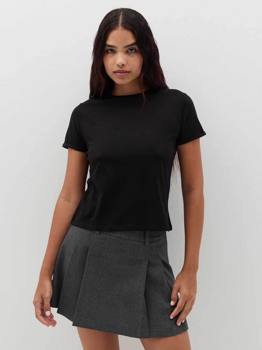 Cotton T-shirt with round neck_0