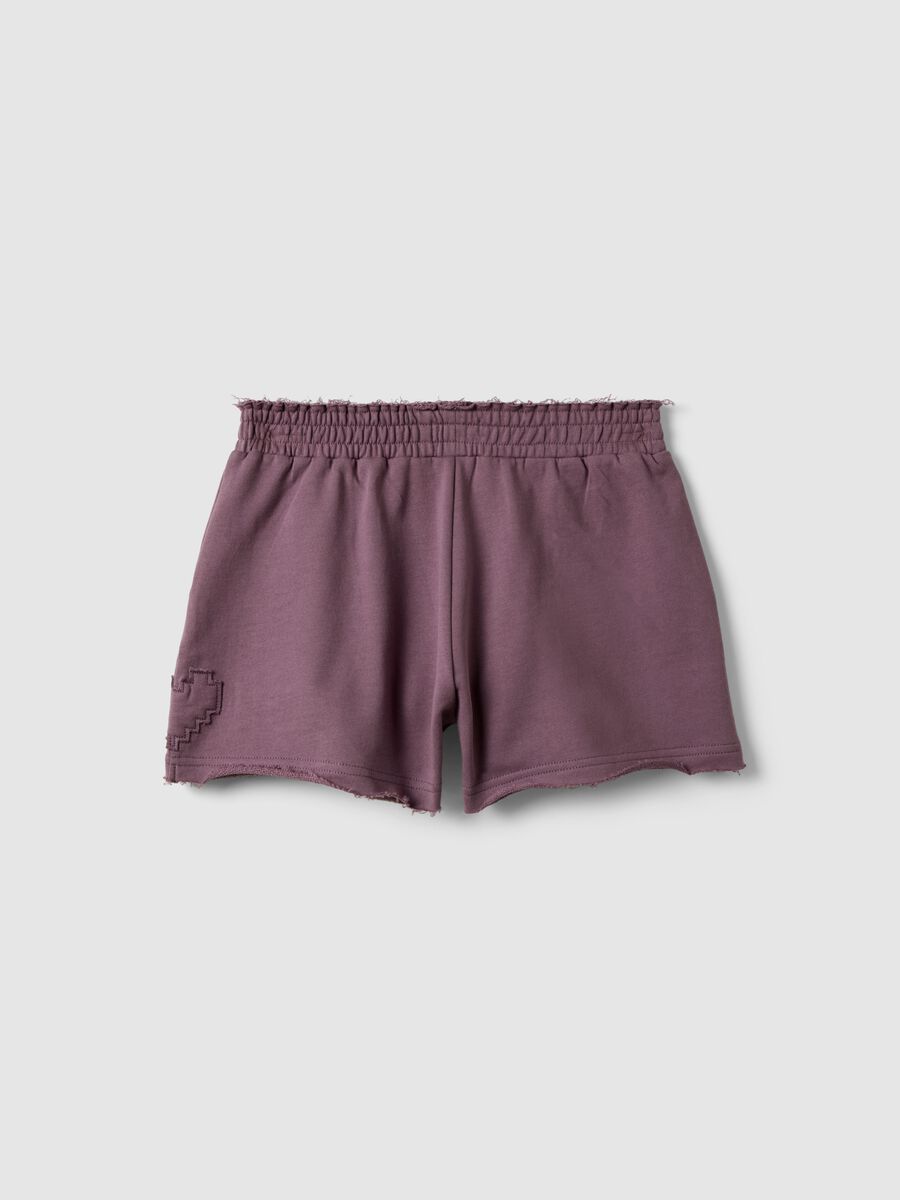 Girls' purple pure cotton shorts with relaxed fit_4