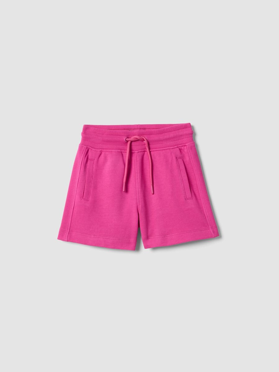 Girls&rsquo; pink 100% cotton shorts, regular fit_0