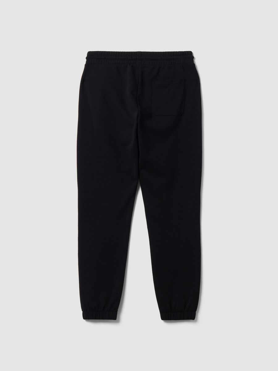 Black cotton-blend joggers, regular fit_1