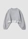 Sweatshirt cropped cinzenta em mistura de algod&atilde;o_0