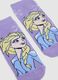 Meias para meninas regular fit em mistura de algod&atilde;o roxo com desenho Frozen_2