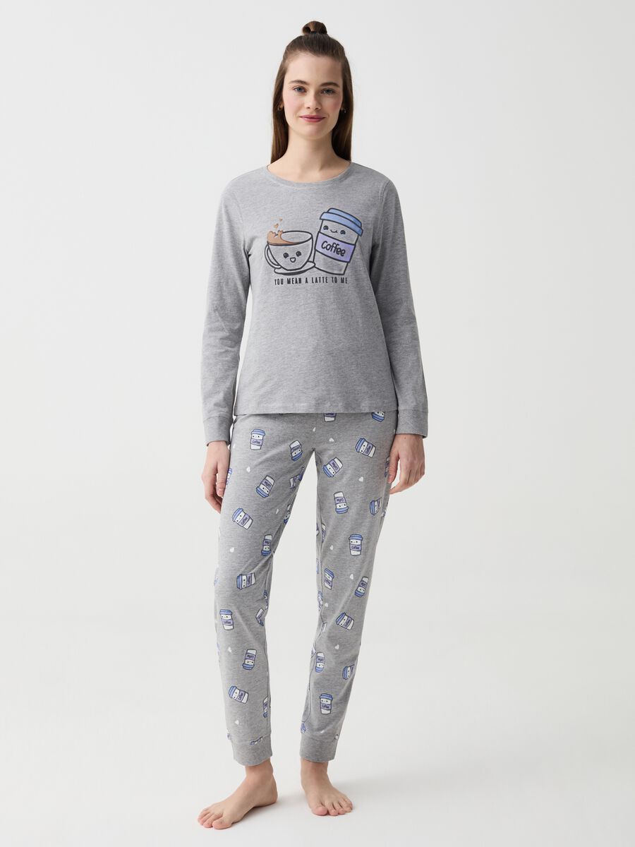 Long pyjamas with coffee print_0