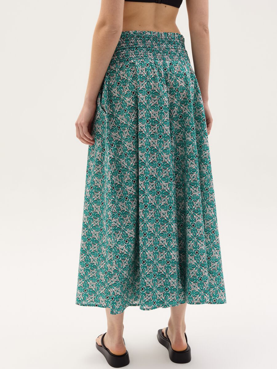 Midi skirt with drawstring and print_2