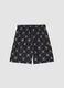 Children's black swim shorts regular fit with One Piece print_0