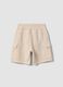 Beige pure cotton cargo shorts for boys, comfort fit_1