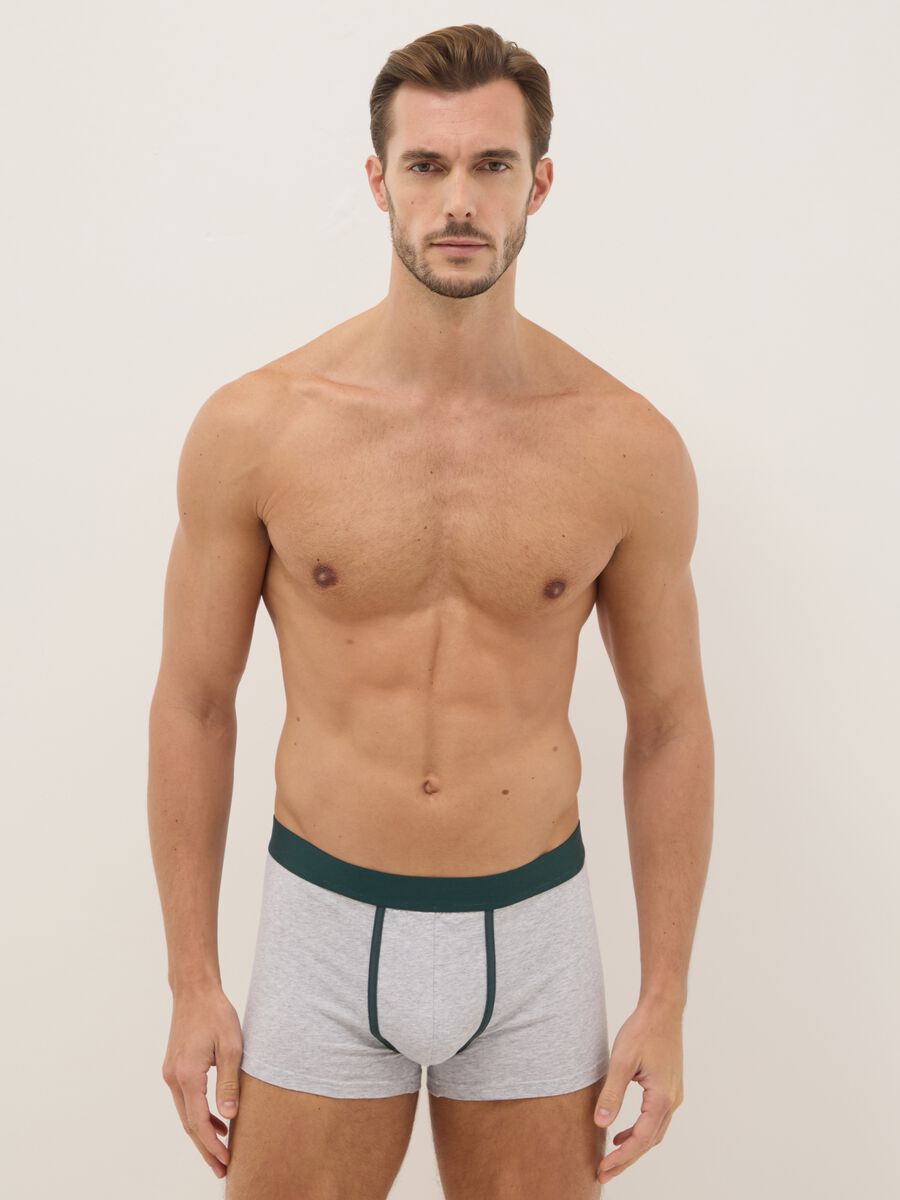 Multicoloured stretch cotton regular fit boxer trio_0