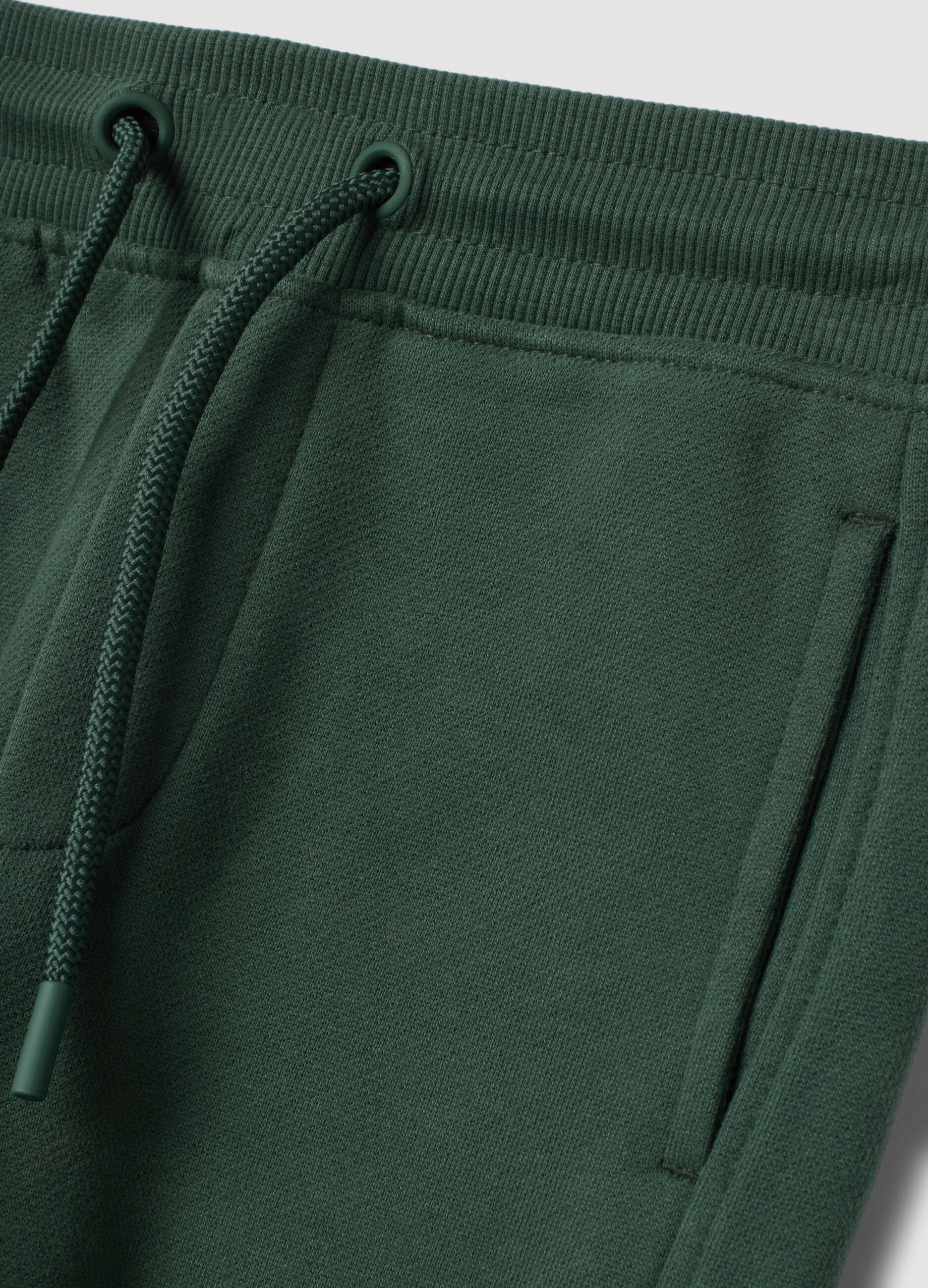 Pantaloni jogger verdi in puro cotone organico relaxed fit