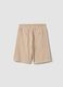 Beige pure cotton shorts with elasticated waist_1