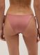 Pink bikini bottoms with metallic crochet side ties_2