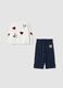 Completo over jogging bianco in cotone organico elasticizzato con stampe Minnie_0