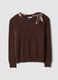 Brauner Pullover aus Viskosemix mit Halstuch, Regular Fit_0