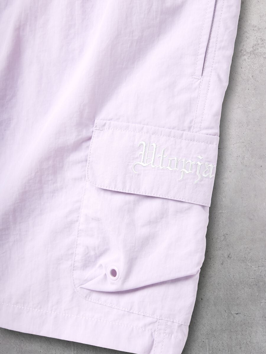 Pastel Lilac Cargo Swim Shorts_6