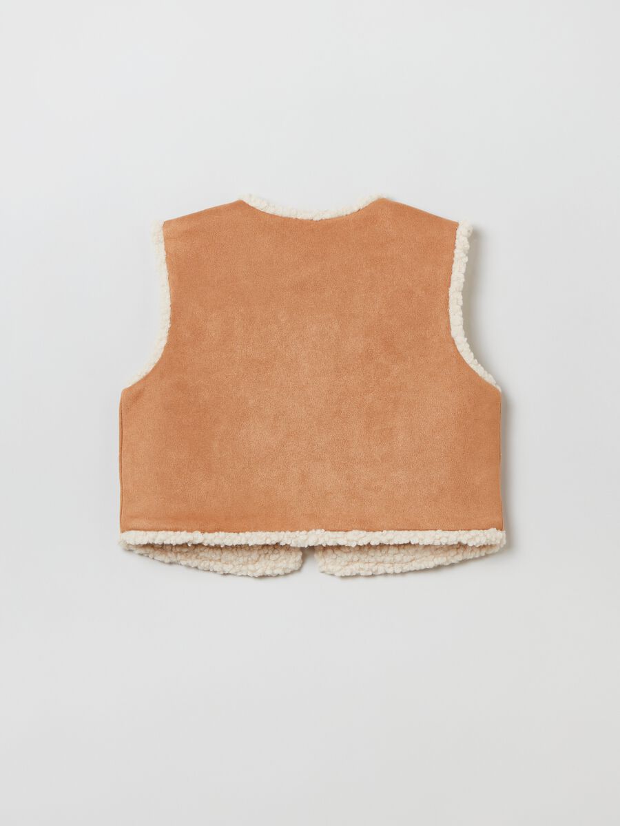 Suede gilet with floral embroidery_1