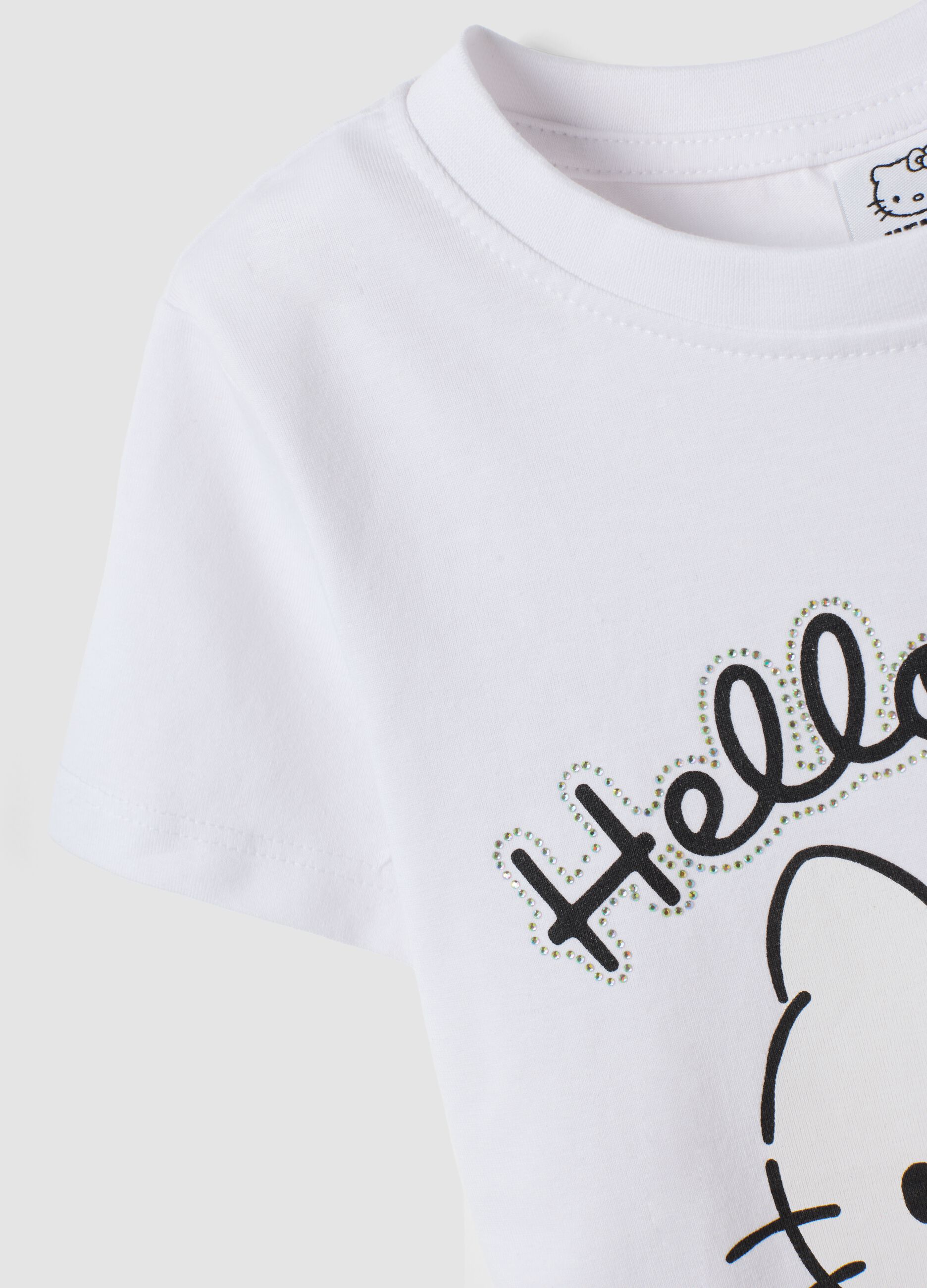 White short-sleeve stretch cotton T-shirt