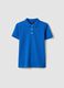 Blue organic cotton polo shirt, regular fit_4