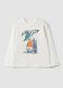Wei&szlig;es Oversize-T-Shirt aus reiner Baumwolle mit Skate-Print f&uuml;r Jungen_0