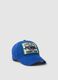 Children's blue pure cotton baseball cap with patch_0