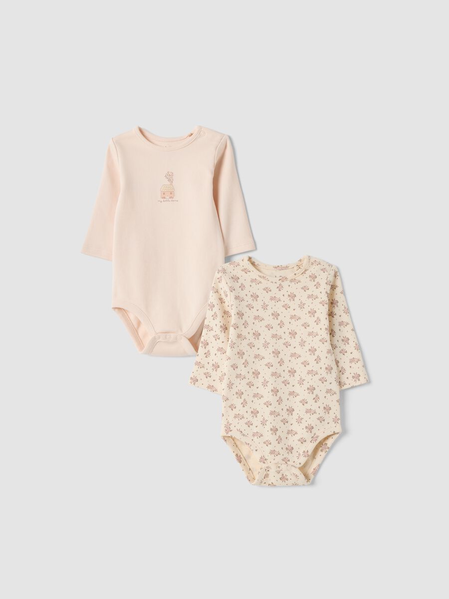 Bipack body beige in puro cotone organico con fantasia_0