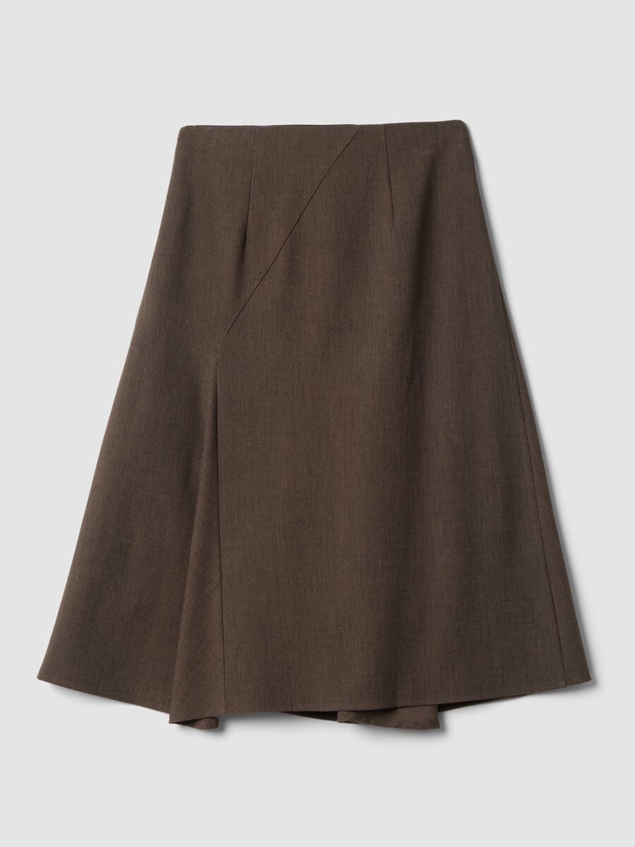 Brown stretch viscose skirt with lining_2