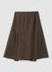 Brown stretch viscose skirt with lining_2