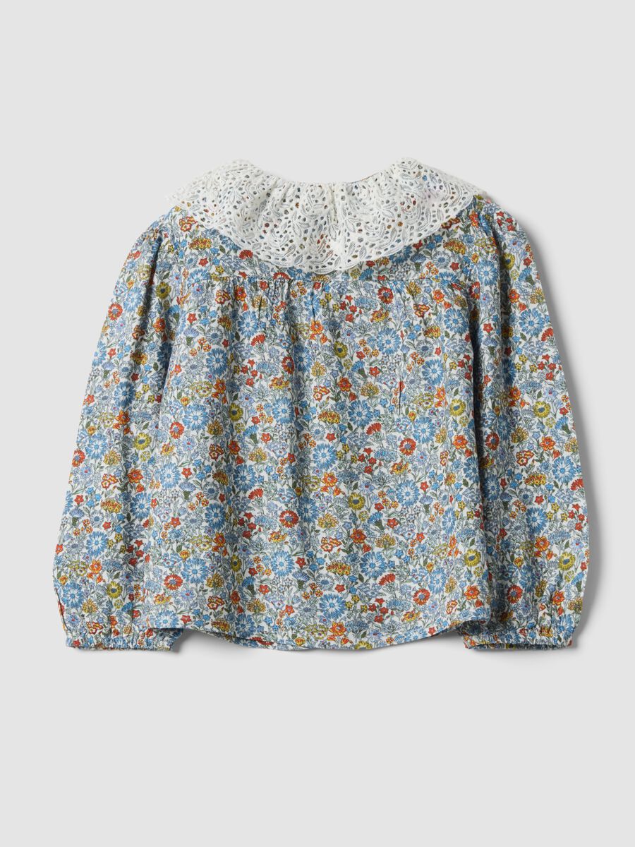 Camicia multicolor in pura viscosa con colletto ricamato_1