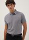 Grey short-sleeved polo shirt in pure cotton_0