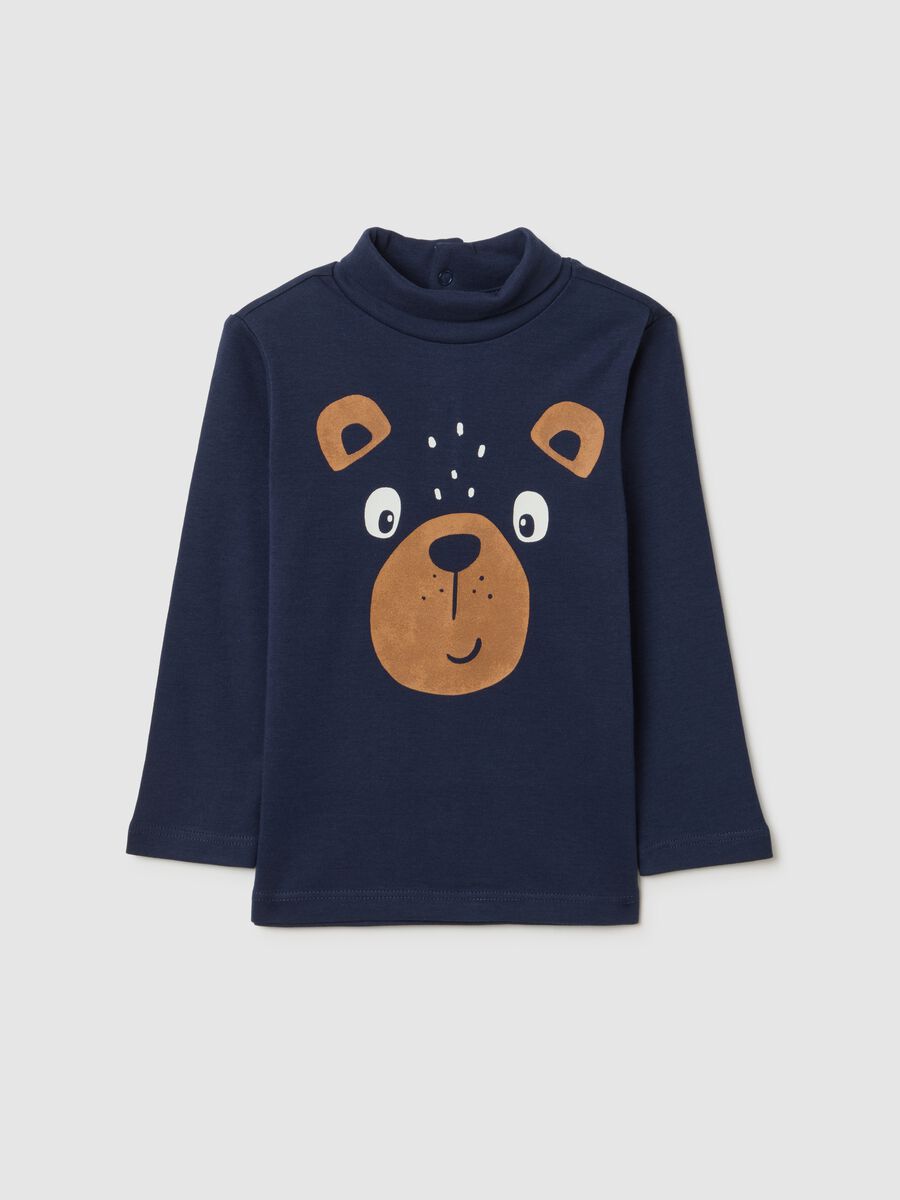 Children's pure cotton blue regular fit t-shirt_0