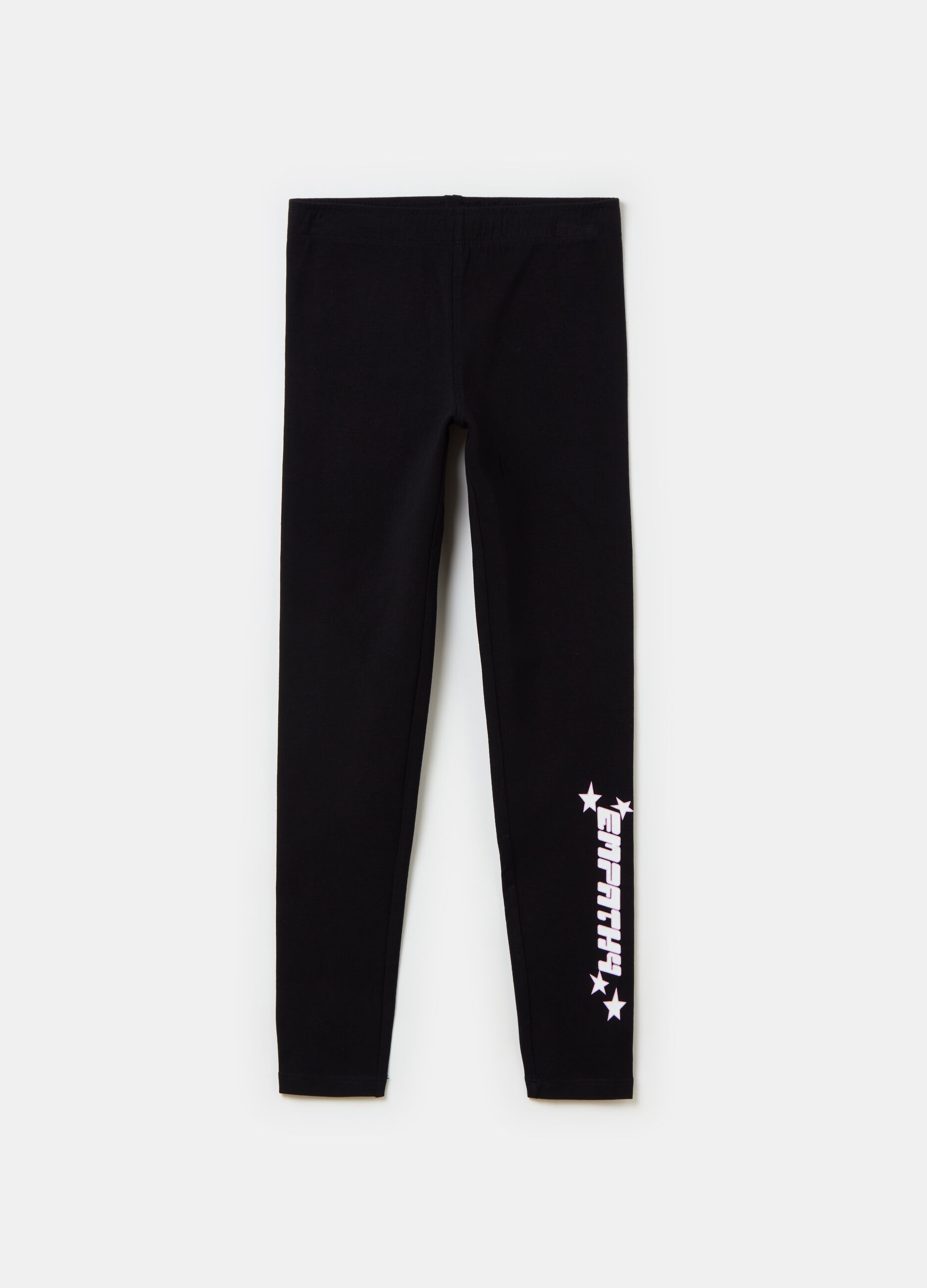 Stretch leggings with lettering print