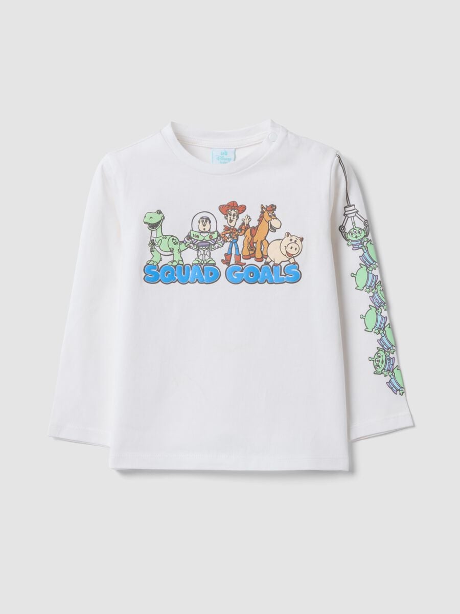 Maglia bianca a maniche lunghe in puro cotone a tema Toy Story per bimbo_0