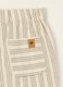 Beige striped pure cotton shorts_1