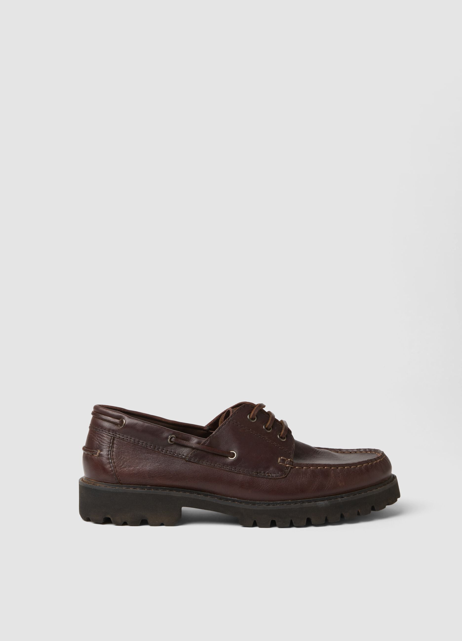 Braune Casual-Lederschn&uuml;rschuhe f&uuml;r Herren