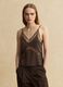 Braunes Tanktop aus Viskosemischung im Regular Fit mit transparenten Details_2