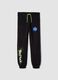Boys' regular fit black cotton blend trousers with NASA patch_0
